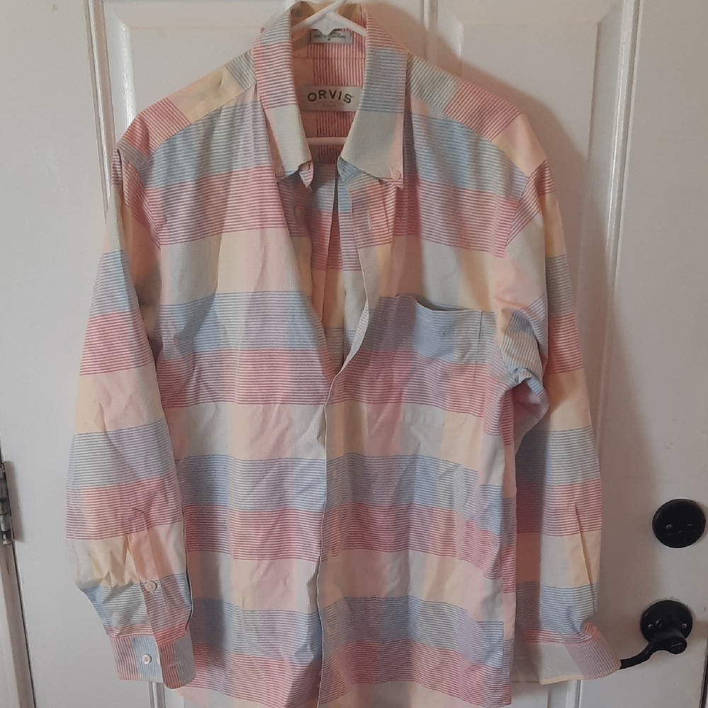 Mens Orvis Long Sleeve Button Up Shirt